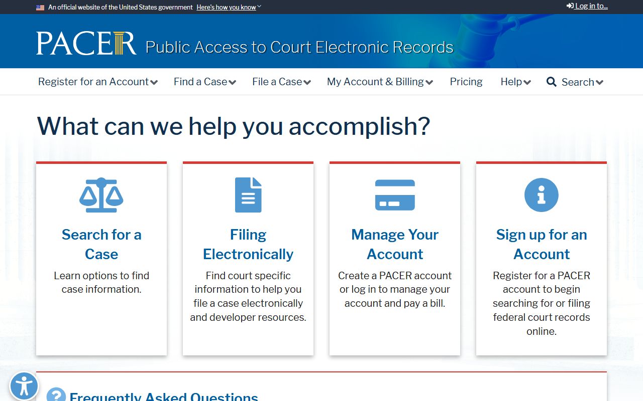 Franklin County court dockets PACER case locator for federal dockets