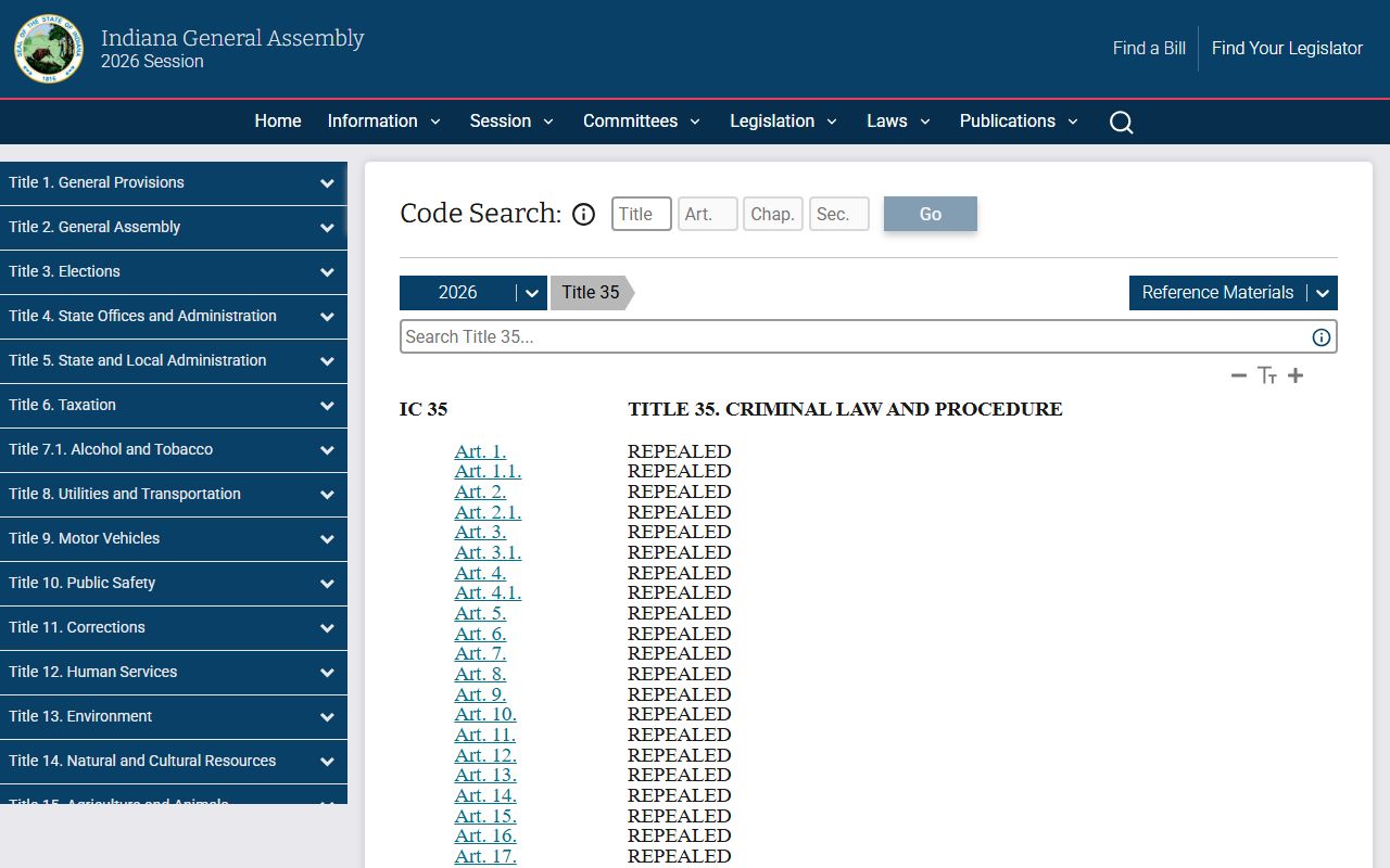Franklin County court records Indiana Code Title 35 criminal expungement law