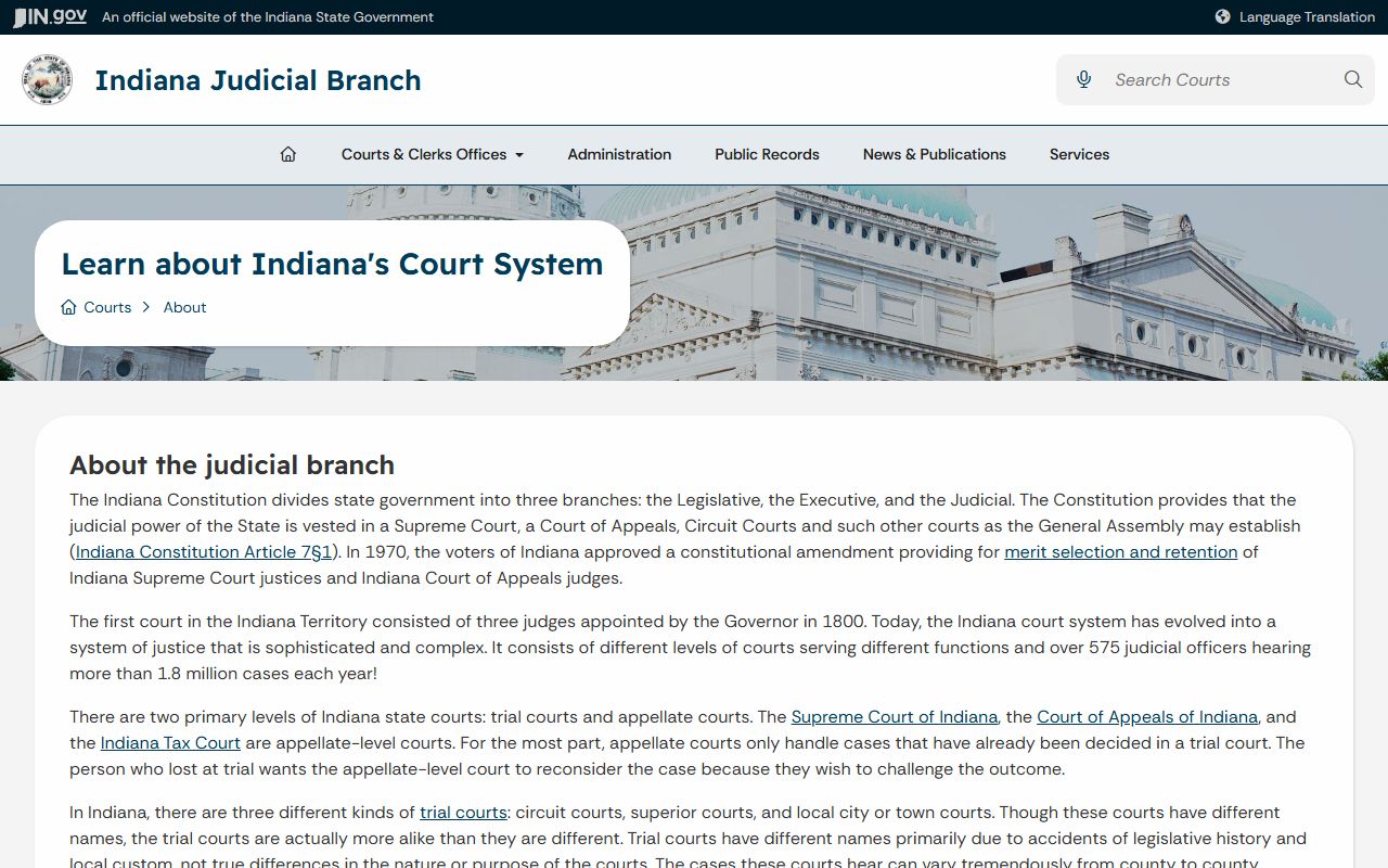 Franklin County Circuit Court Indiana court structure overview