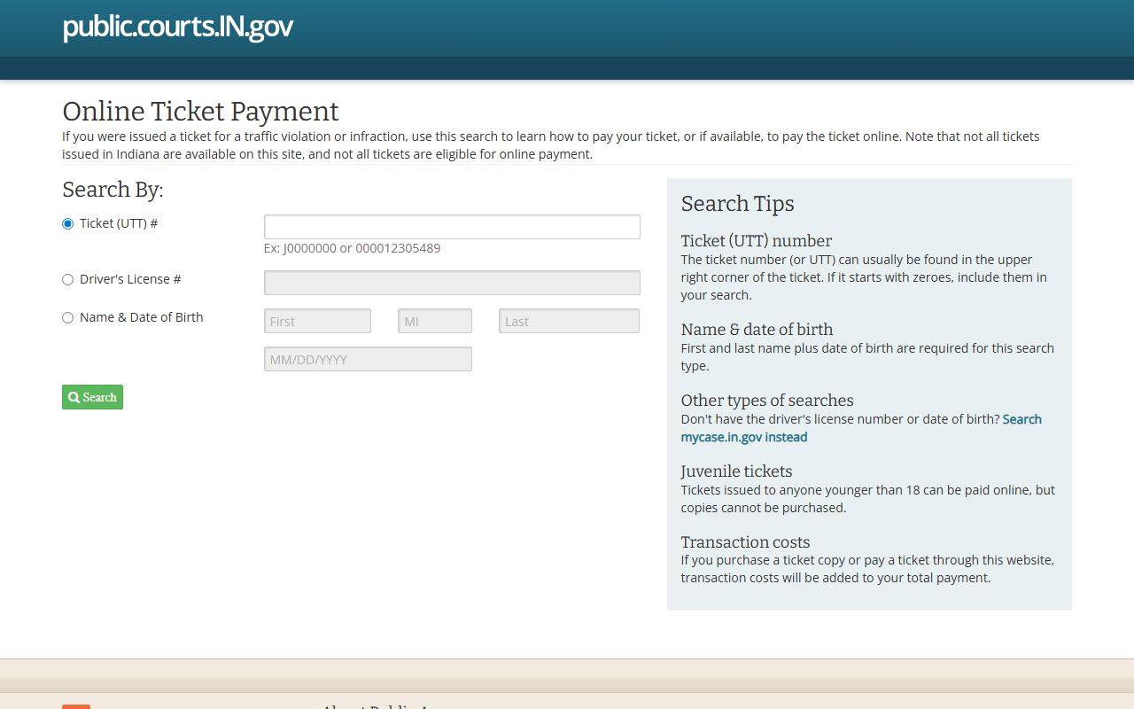 Franklin County court records Indiana ePay portal