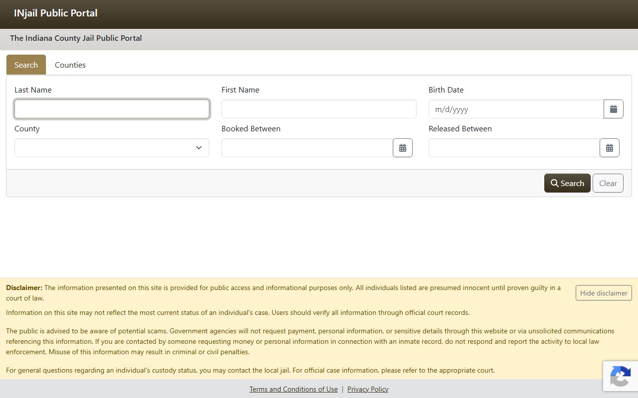 Franklin County inmate records and Indiana county jail public portal