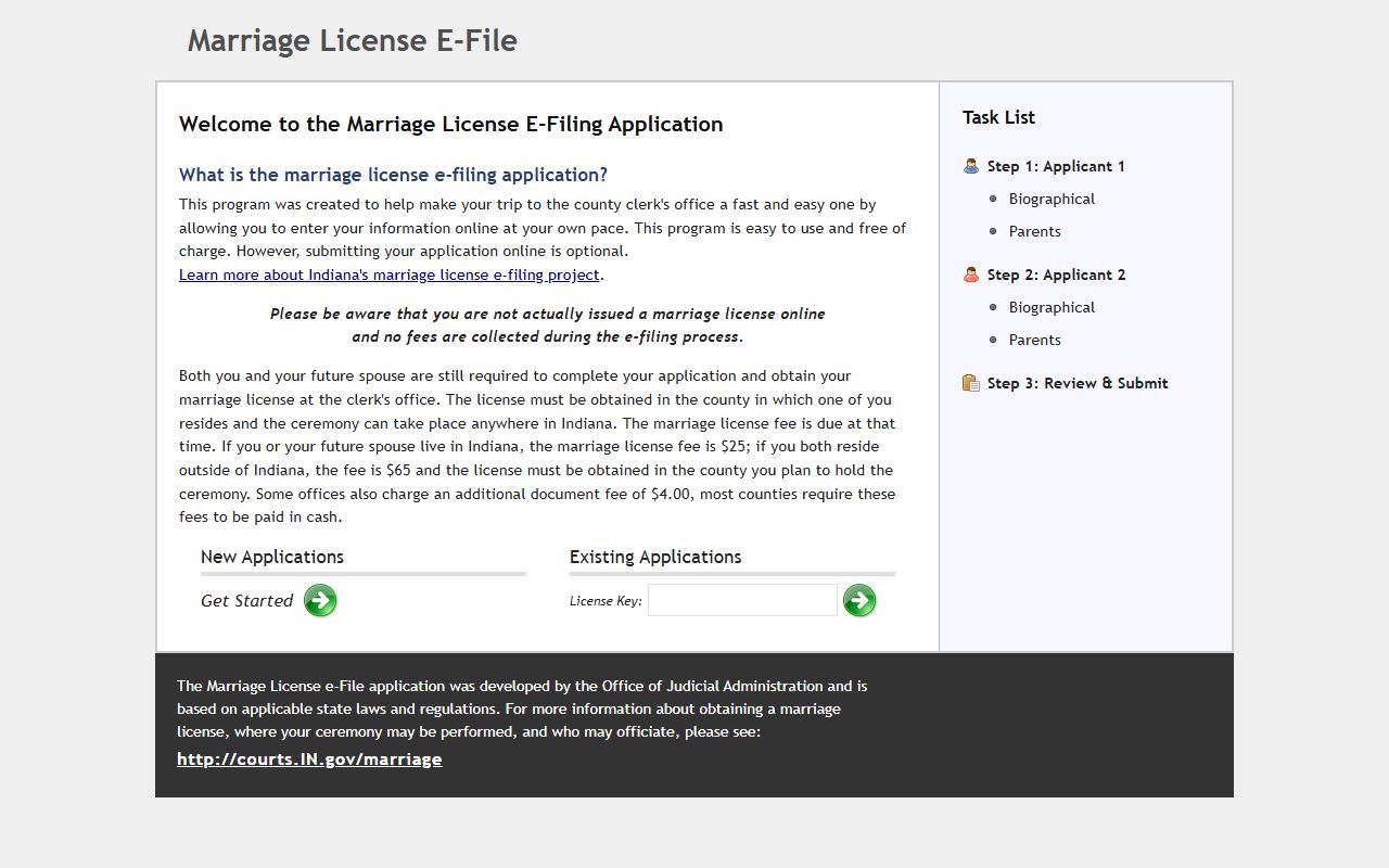 Franklin County marriage records online pre-application portal