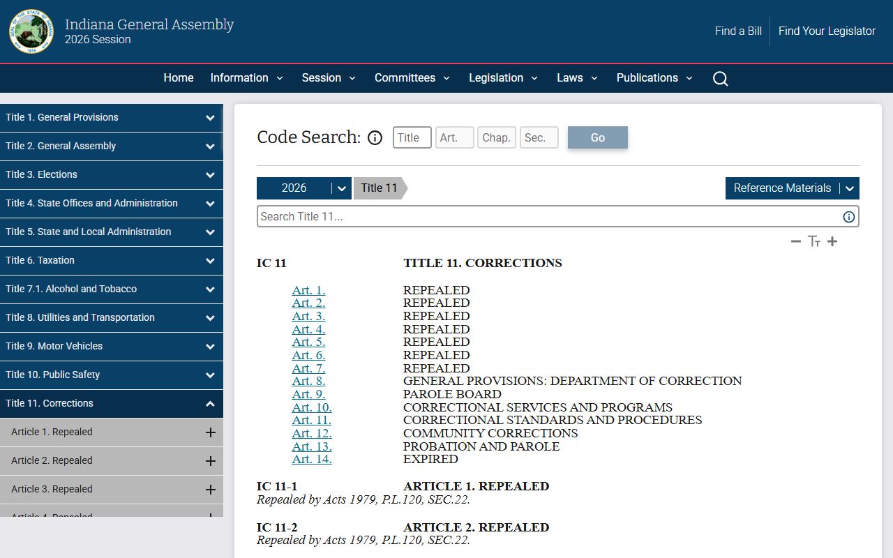 Franklin County warrant records and Indiana Code Title 11